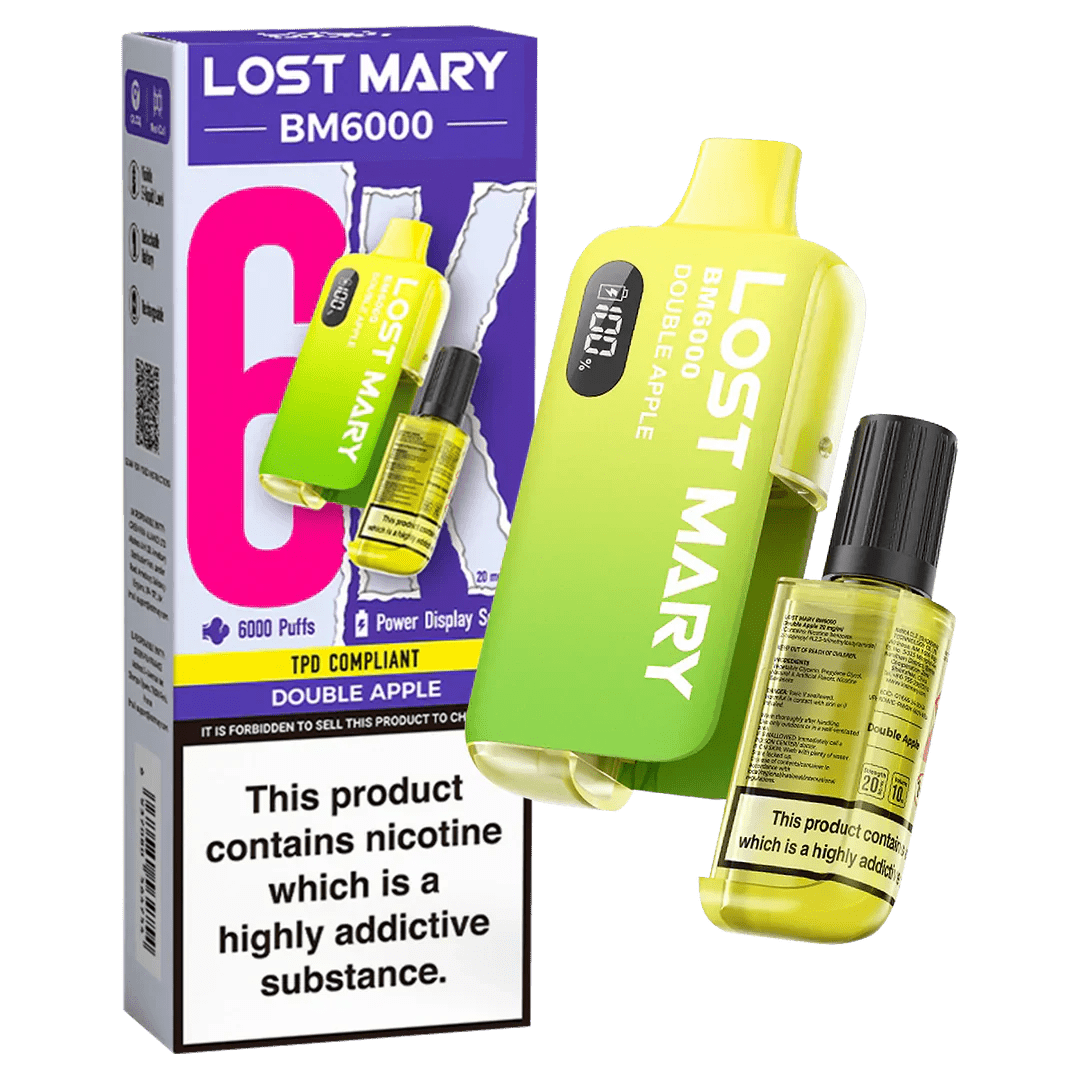 Buy Lost Mary BM6000 Prefilled Disposable Vape Kit Box of 5 - Double Apple