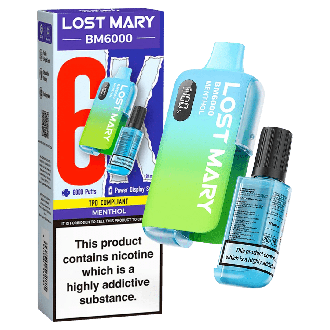 Buy Lost Mary BM6000 Prefilled Disposable Vape Kit Box of 5 - Menthol