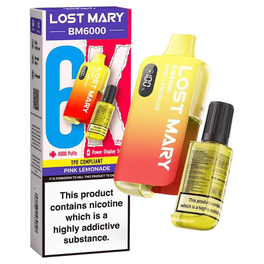 Buy Lost Mary BM6000 Prefilled Disposable Vape Kit Box of 5 - Pink Lemonade