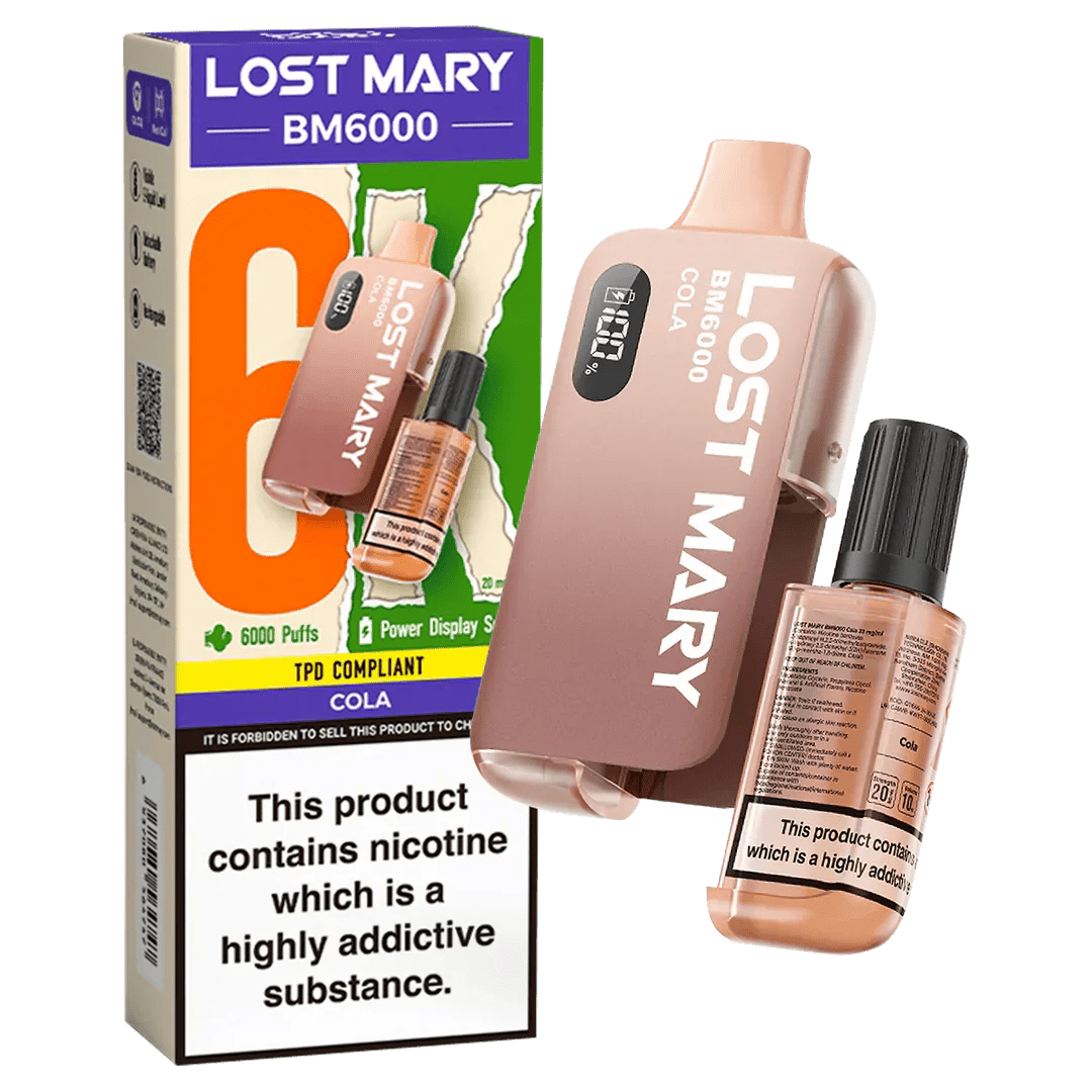 Buy Lost Mary BM6000 Prefilled Disposable Vape Kit Box of 5 - Cola