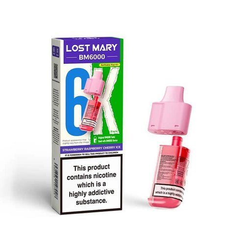 Buy Lost Mary BM6000 Prefilled Pods Pack of 5 - Strawberry Raspberry Cherry Ice