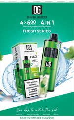 OG Original Gangster 2400 4 in 1 Vape Device Pack of 5 - Fresh Series