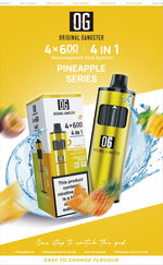 OG Original Gangster 2400 4 in 1 Vape Device Pack of 5 - Pineapple Series