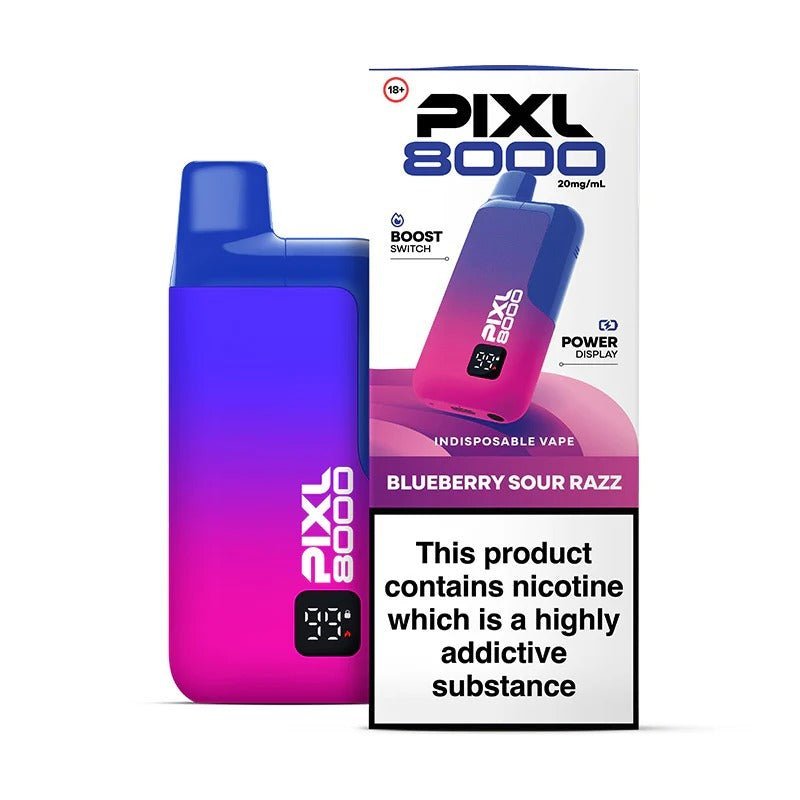 Buy PIXL 8000 Prefilled Pod Vape Kit pack of 5 - Blueberry Sour Razz