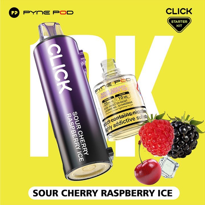 Buy Pyne Pod Click 10k Replacement Pods Box of 5 - Sour Cherry Raspberry Ice