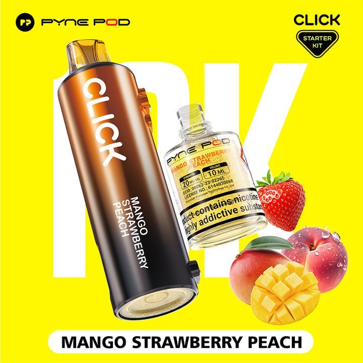 Buy Pyne Pod Click 10k Replacement Pods Box of 5 - Mango Strawberry Peach