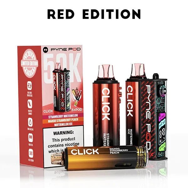 Buy Pyne Pod Click 50k Prefilled Pod Vape Kit Box of 5 - Red Edition