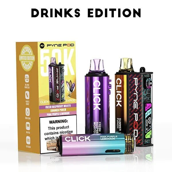 Buy Pyne Pod Click 50k Prefilled Pod Vape Kit Box of 5 - Drinks Edition