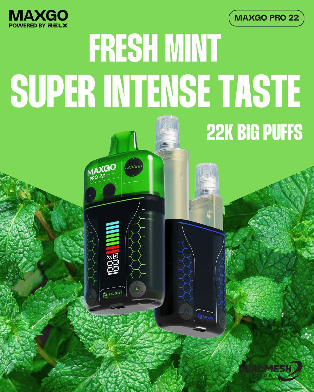 Buy RELX Maxgo 22k Disposable Vape Box of 5 - Fresh Mint
