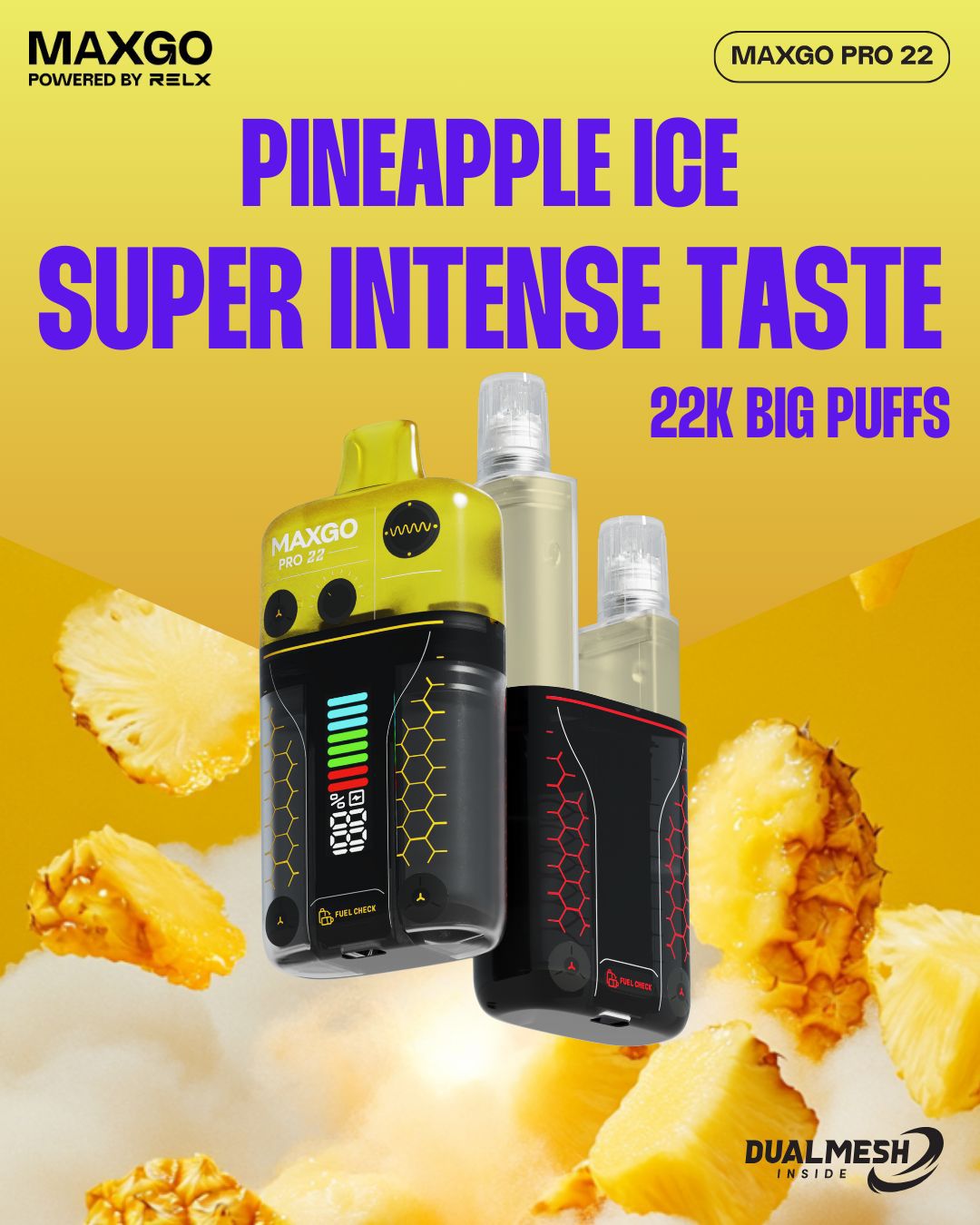 Buy RELX Maxgo 22k Disposable Vape Box of 5 - Pineapple Ice