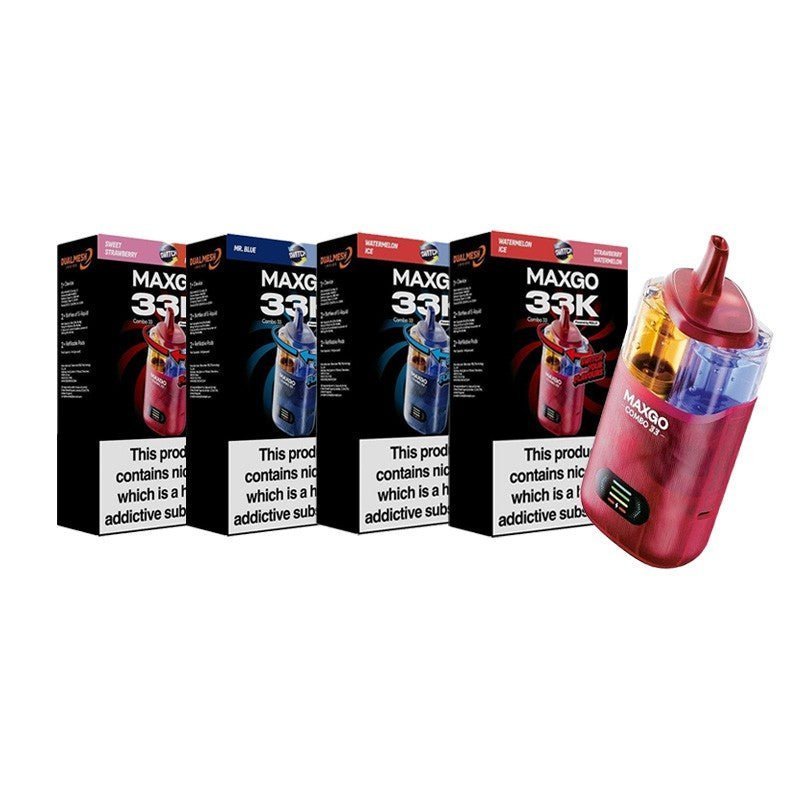 Buy Relx Maxgo 33k Prefilled Pod Vape Kit Pack of 3 - Grape Bubblegum + Blueberry Cranberry Cherry