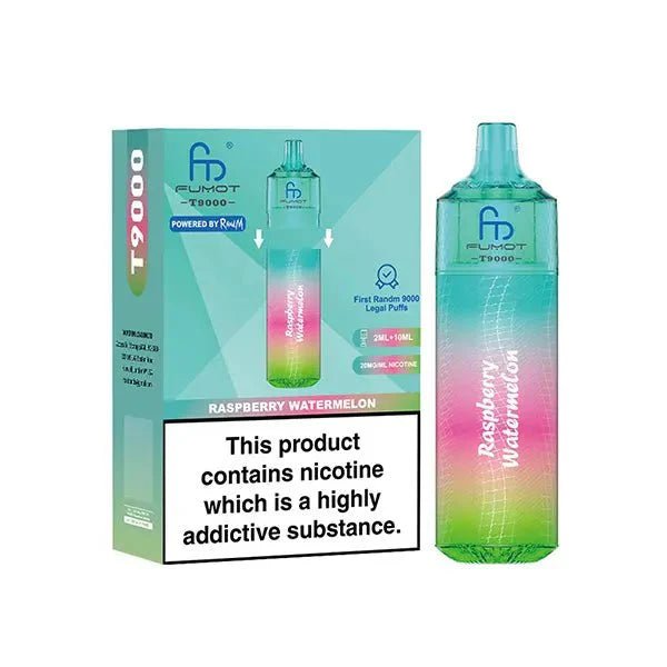 R&M Fumot T9000 Prefilled Vape Pack of 5 - Raspberry Watermelon
