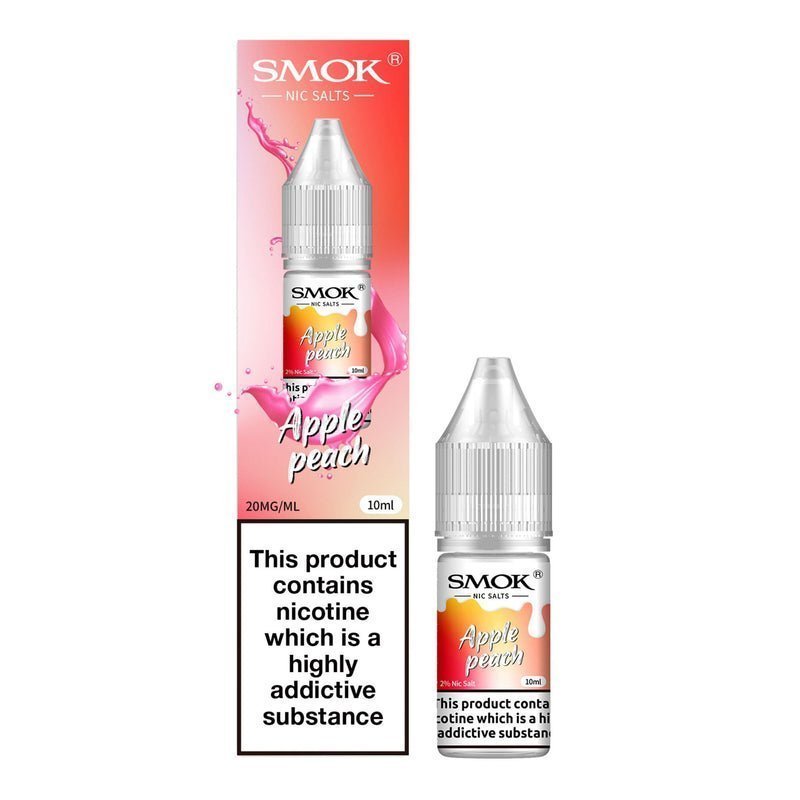 Buy Smok Nic Salts 10ml E - liquids - Box of 10 - Apple Peach