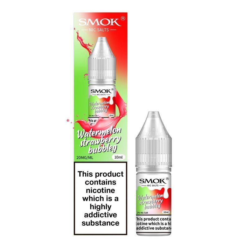 Buy Smok Nic Salts 10ml E - liquids - Box of 10 - Watermelon Strawberry Bubbly