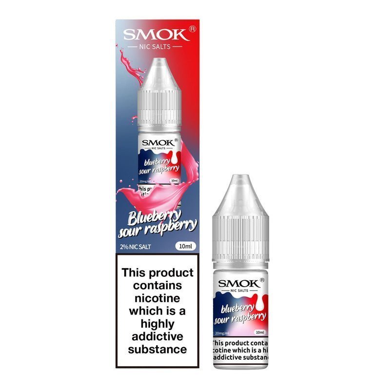 Buy Smok Nic Salts 10ml E - liquids - Box of 10 - Blueberry Sour Raspberry