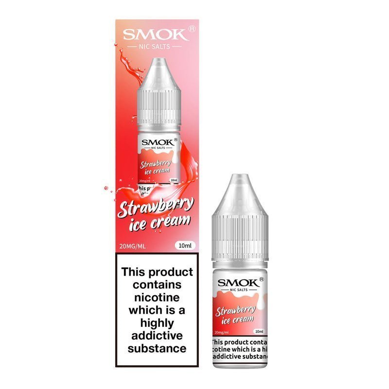 Buy Smok Nic Salts 10ml E - liquids - Box of 10 - Strawberry Ice Cream