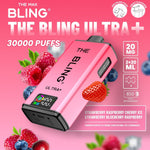 Buy The Bling Ultra Plus 30k Prefilled Vape Pod Kit Box of 5 - Strawberry Raspberry Cherry Ice/Strawberry Blueberry Raspberry
