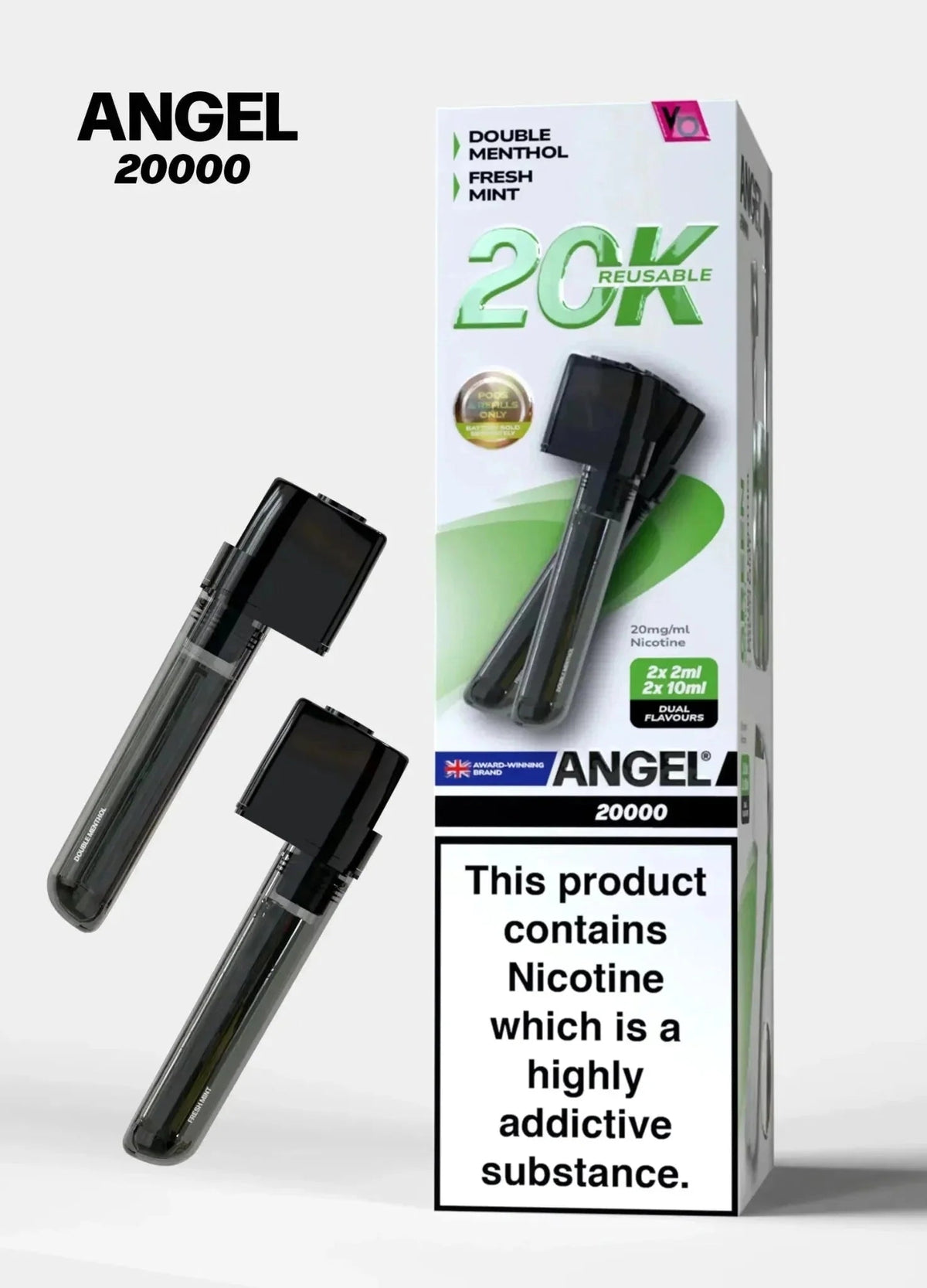 Buy Vapes Bars Angel 20000 Prefilled Pods Box of 5 - Green Edition