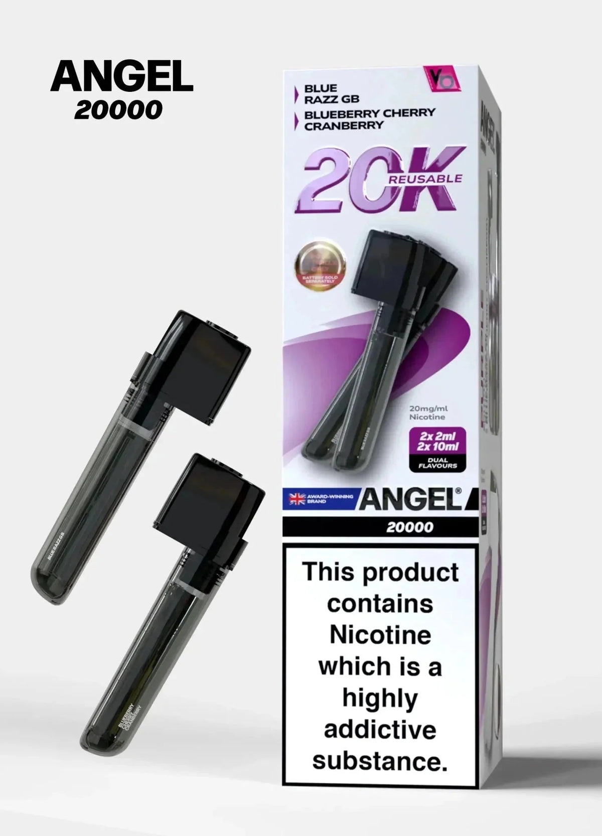 Buy Vapes Bars Angel 20000 Prefilled Pods Box of 5 - Purple Edition