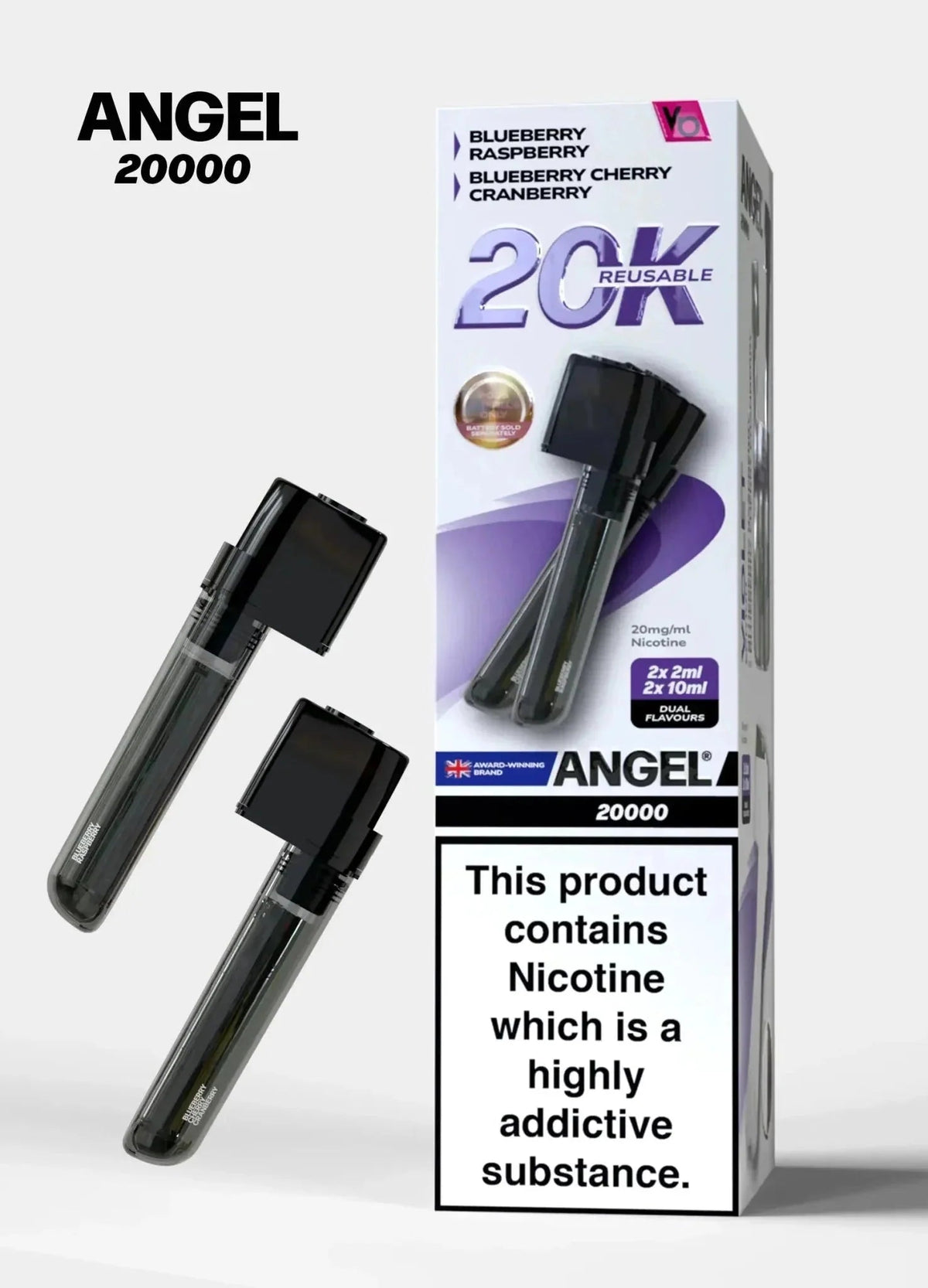 Buy Vapes Bars Angel 20000 Prefilled Pods Box of 5 - Violet Edition