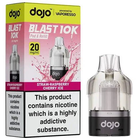 Buy Vaporesso Dojo Blast 10K Prefilled Pods (Pack of 5) - Straw - Raspberry Cherry Ice