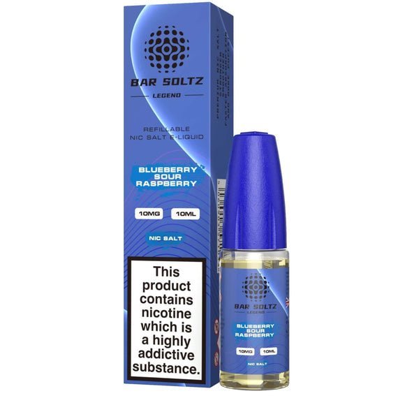 Buy Bar Soltz Legend Nic Salts 10ml E - liquids - Box of 10 - Blueberry Sour Raspberry