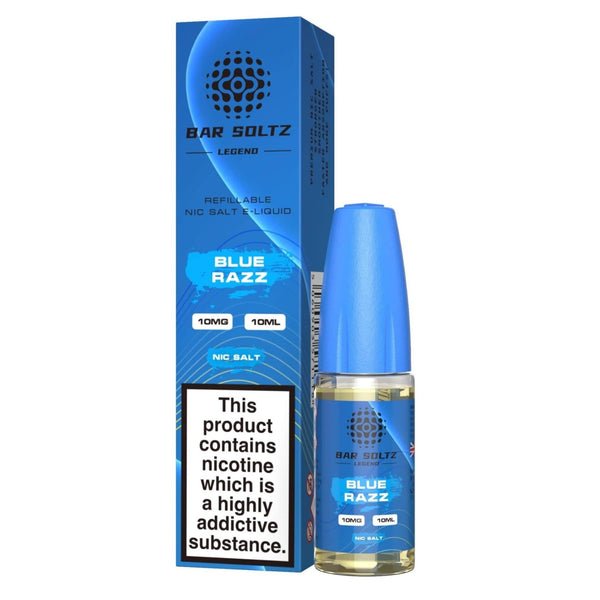 Buy Bar Soltz Legend Nic Salts 10ml E - liquids - Box of 10 - Blue Razz