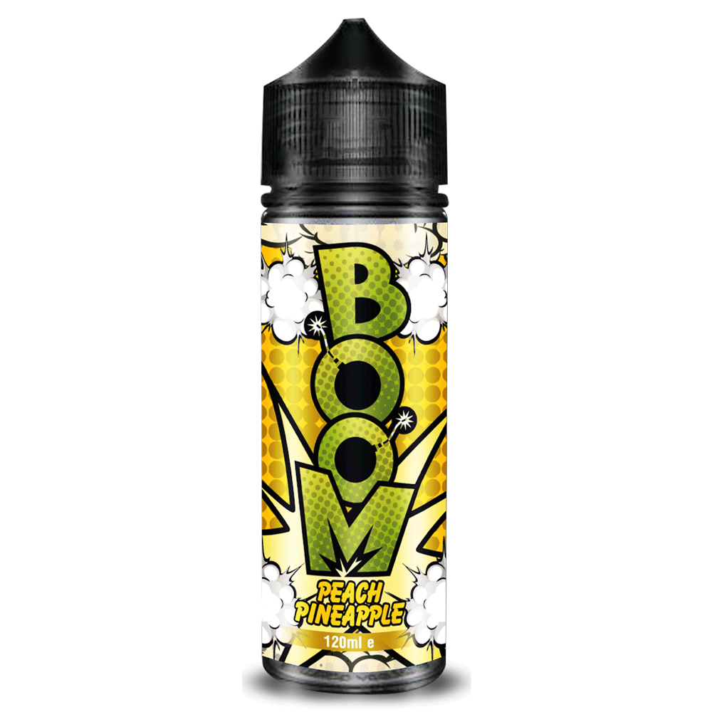 Buy Boom 100ml E - liquids Shortfill - Peach Pineapple