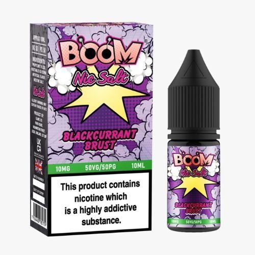 Buy Boom Nic Salts 10ml E - liquids - Box of 10 - Blackcurrant Burst