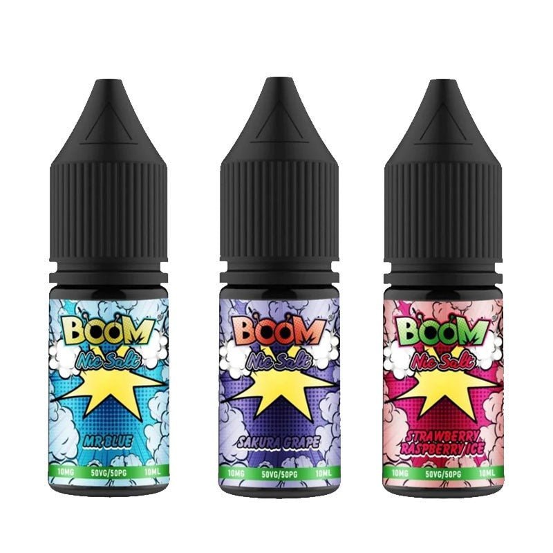 Buy Boom Nic Salts 10ml E - liquids - Box of 10 - Blackcurrant Burst