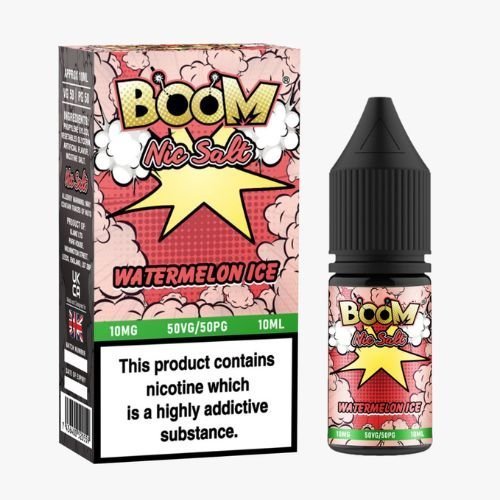 Buy Boom Nic Salts 10ml E - liquids - Box of 10 - Watermelon Ice