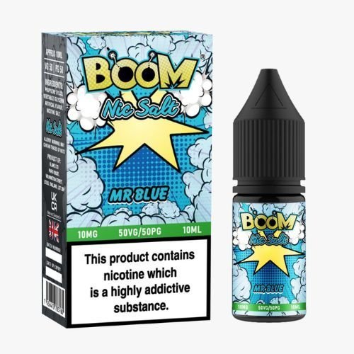 Buy Boom Nic Salts 10ml E - liquids - Box of 10 - Mr Blue
