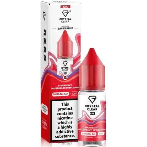 Buy Crystal Clear Nic Salts 10ml - Pack of 10 - Strawberry Watermelon Bubblegum