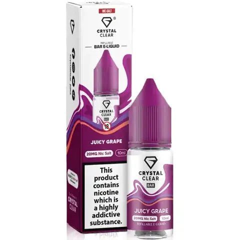 Buy Crystal Clear Nic Salts 10ml - Pack of 10 - Juicy Grape