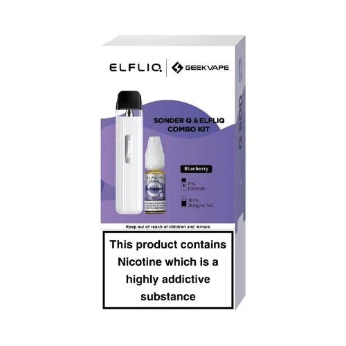 Buy Geekvape Sonder Q Pod Kit and Elfliq Salt Combo Deal - White - Blueberry