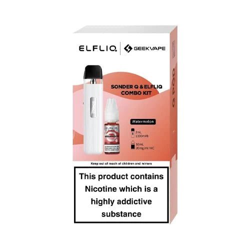 Buy Geekvape Sonder Q Pod Kit and Elfliq Salt Combo Deal - White - Watermelon
