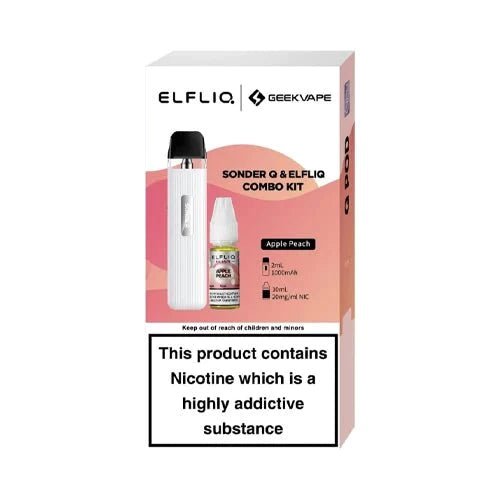 Buy Geekvape Sonder Q Pod Kit and Elfliq Salt Combo Deal - White - Apple Peach