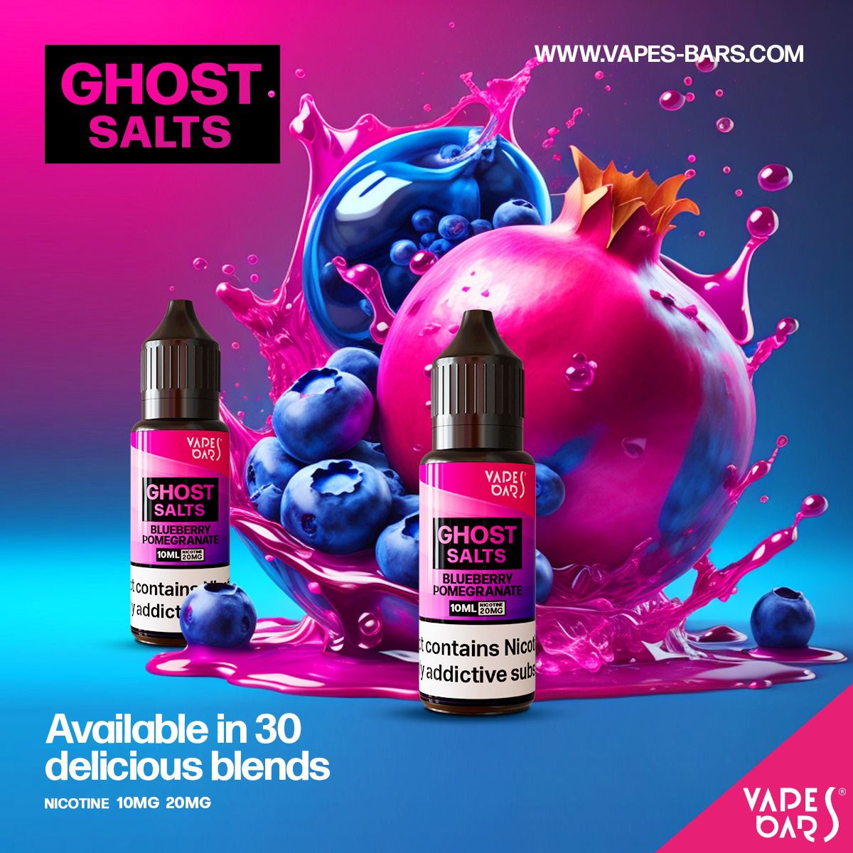 Buy GHOST 3500 Nic Salts 10ml - Box of 10 - Blueberry Pomegranate
