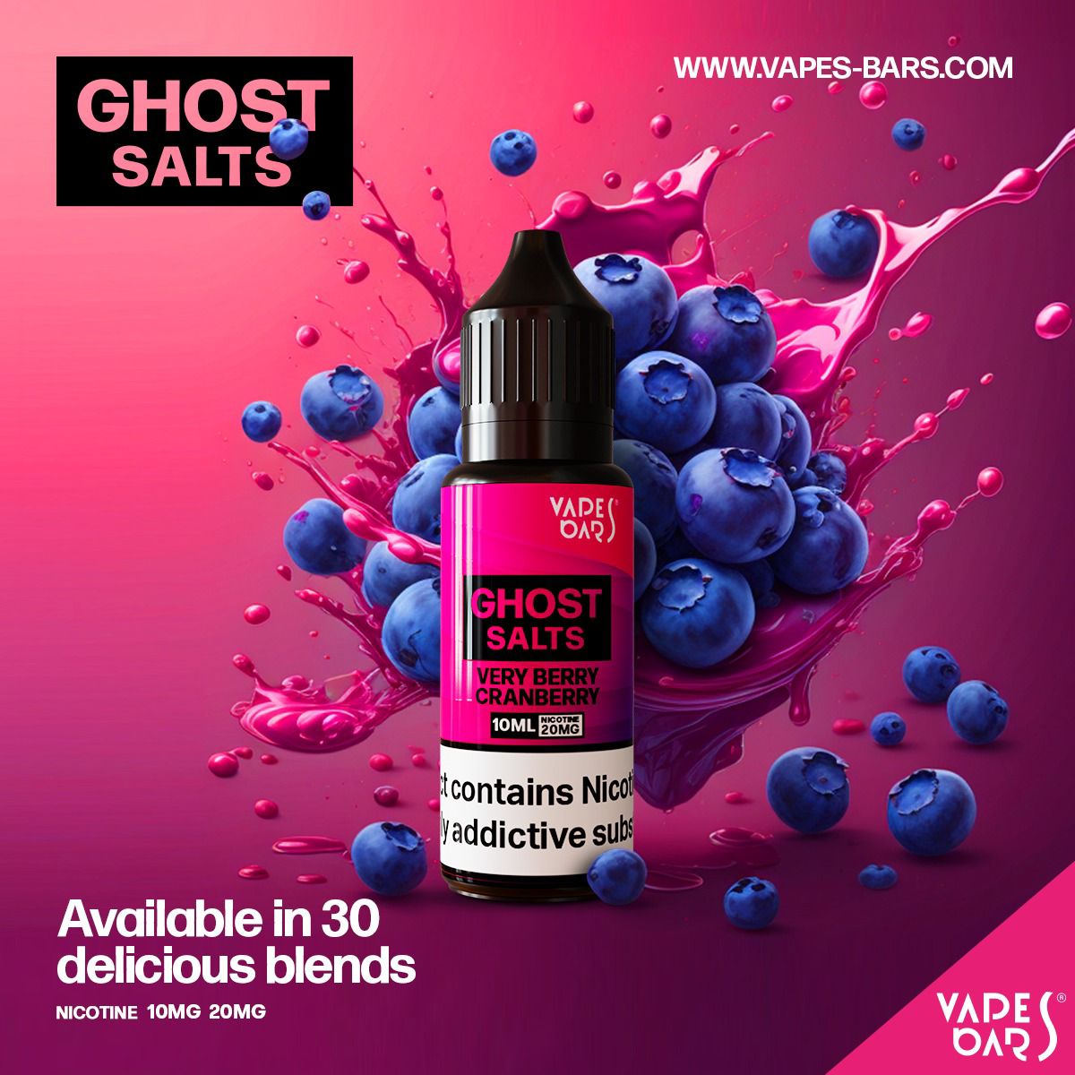 Buy GHOST 3500 Nic Salts 10ml - Box of 10 - Very Bery Cranberry