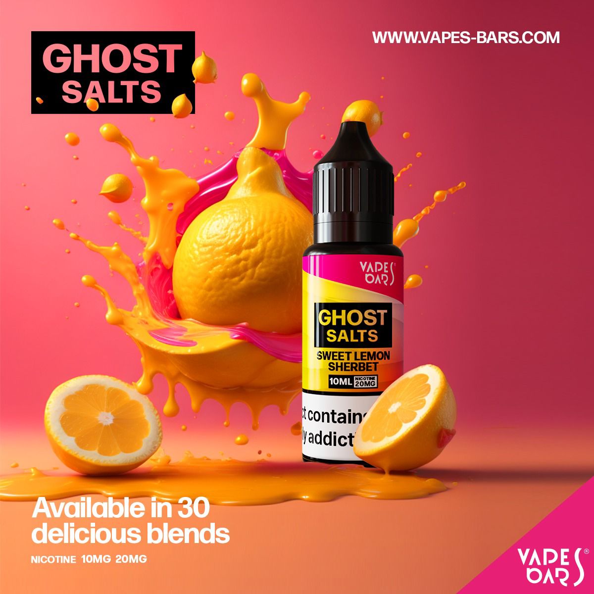 Buy GHOST 3500 Nic Salts 10ml - Box of 10 - Sweet Lemon Sherbet