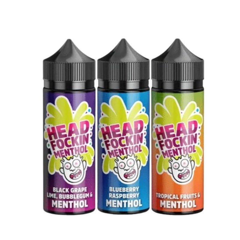 Buy Head Fockin Menthol 100ml Shortfill - Black Grape Lime Bubblegum Menthol