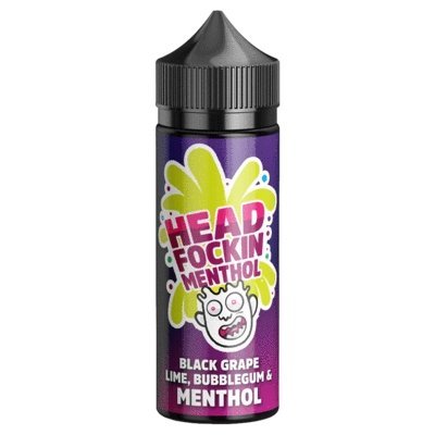 Buy Head Fockin Menthol 100ML Shortfill - Black Grape Lime Bubblegum and Menthol