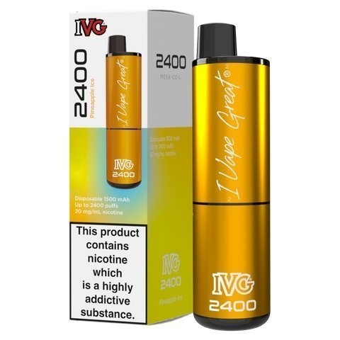 Buy IVG 2400 Puffs Disposable Vape Pod Device Box of 5 - Pineapple Ice