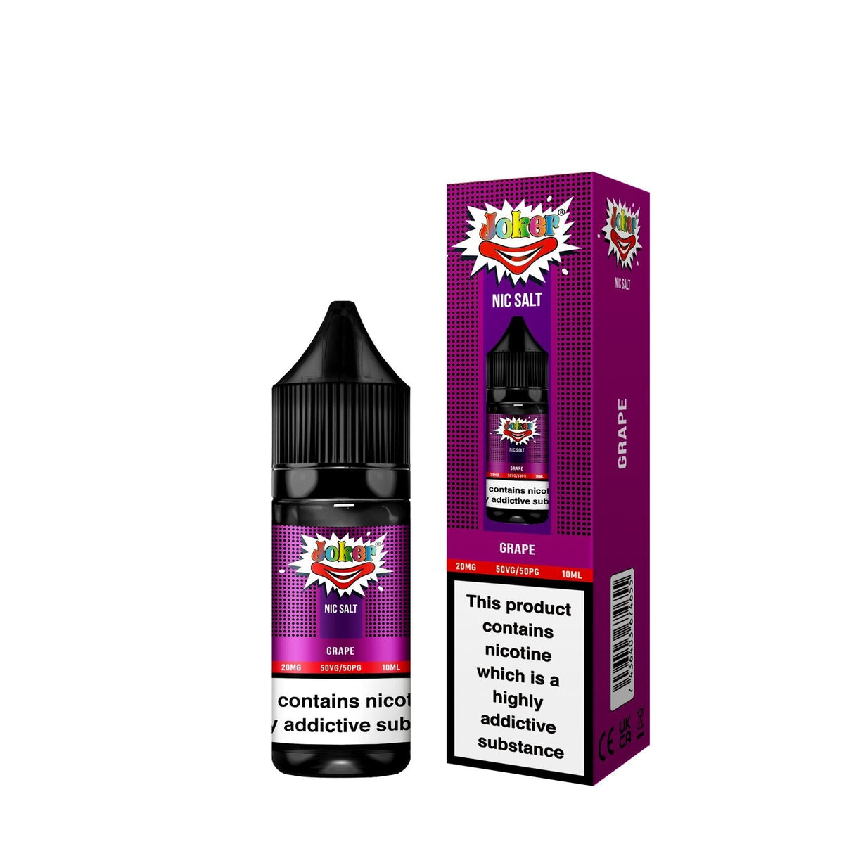 Buy Joker Nic Salt 10ml E - liquids - Box of 10 - Grape