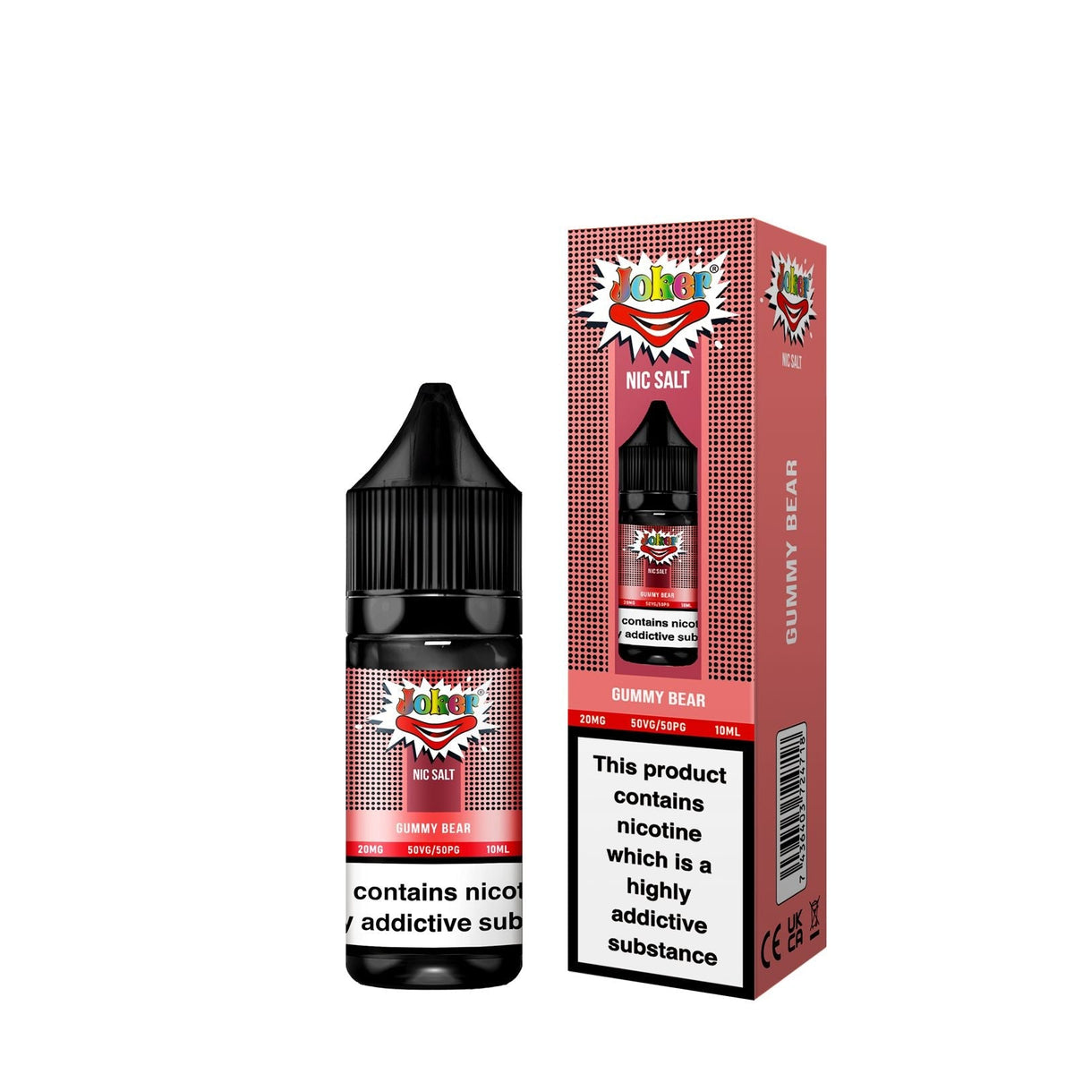 Buy Joker Nic Salt 10ml E - liquids - Box of 10 - Gummy Bear