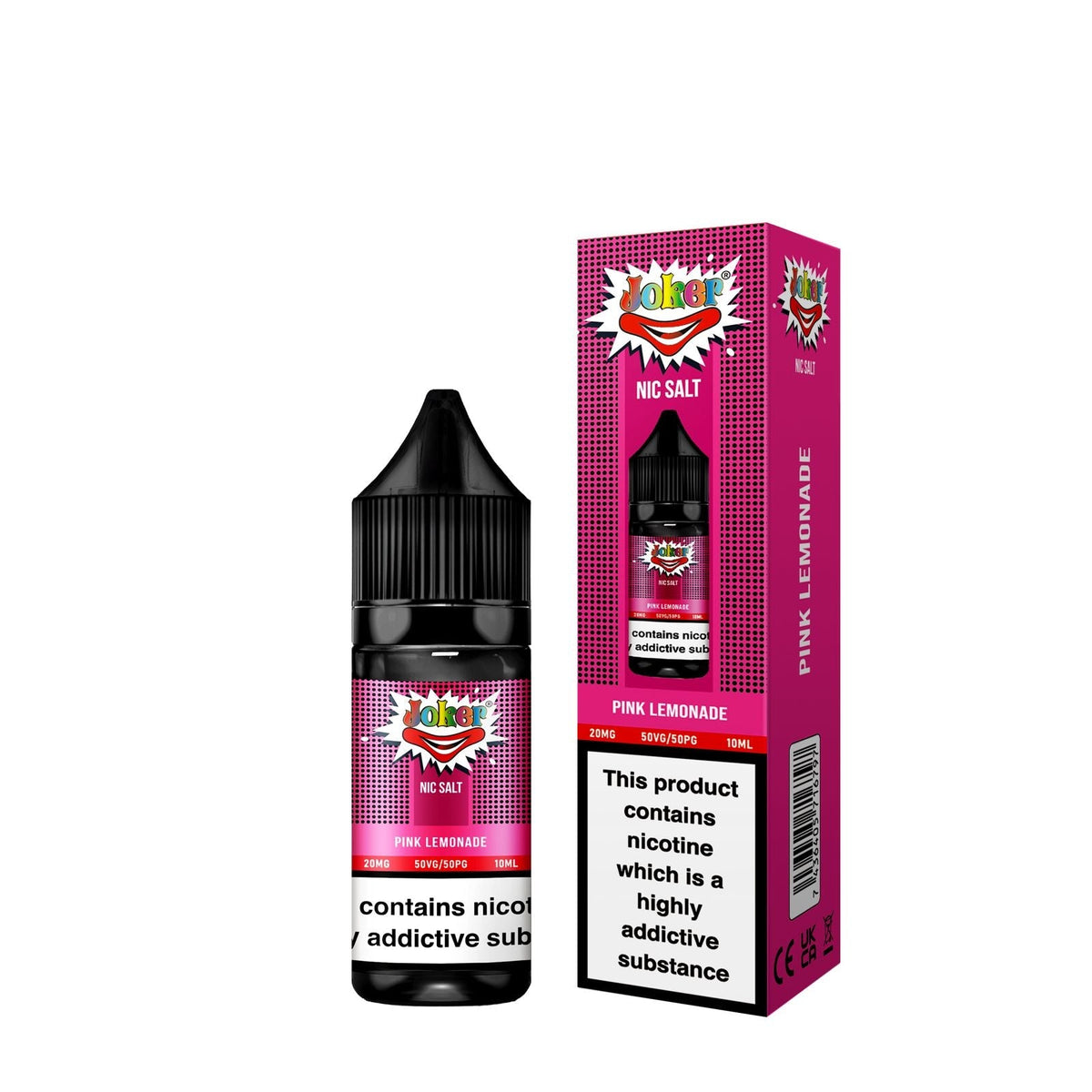 Buy Joker Nic Salt 10ml E - liquids - Box of 10 - Pink Lemonade