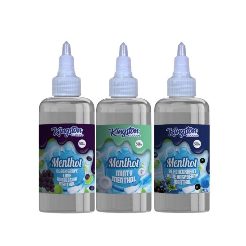 Buy Kingston E - liquids Menthol 500ml Shortfill - Black Grape lime Bubblegum Menthol