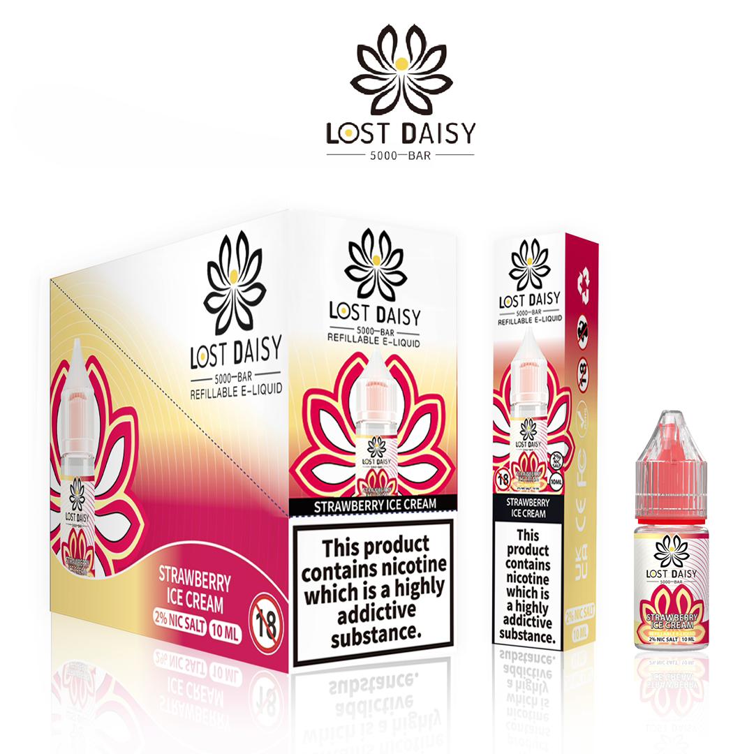 Buy Lost Daisy 5000 Bar Salt 10ml - Box of 10 - Strawberry Ice Cream