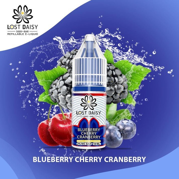 Buy Lost Daisy 5000 Bar Salt 10ml - Box of 10 - Blueberry Cherry Cranberry