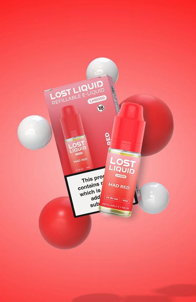 Buy Lost Liquid Nic Salt 10ml E - liquids (Box of 10) - Mad Red
